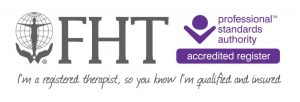 Federation of Holistic Therapists member and Professional Standards Authority accredited register mark. I'm a registered therapist, so you know I'm qualified and insured.